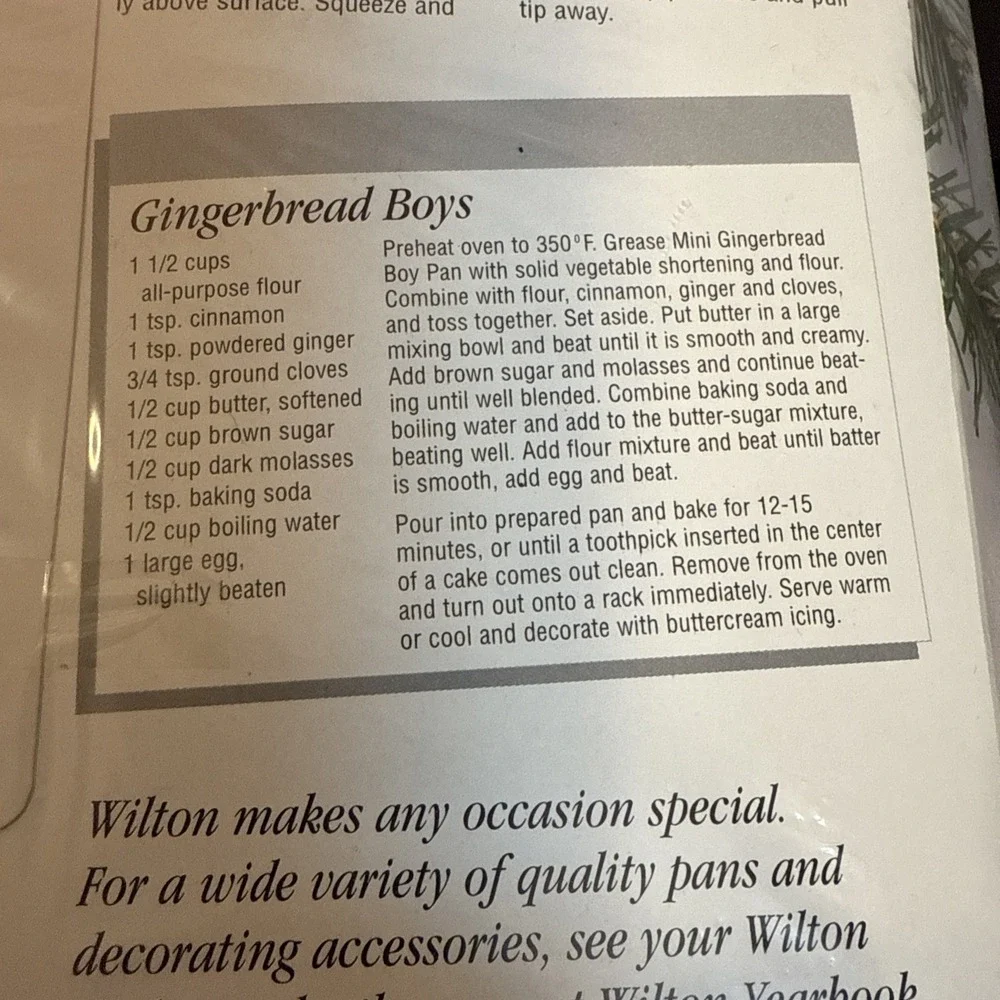 Vtg Wilton Mini Gingerbread Boy Single Serving Treats Cake Pan 1998 -Makes 6 New